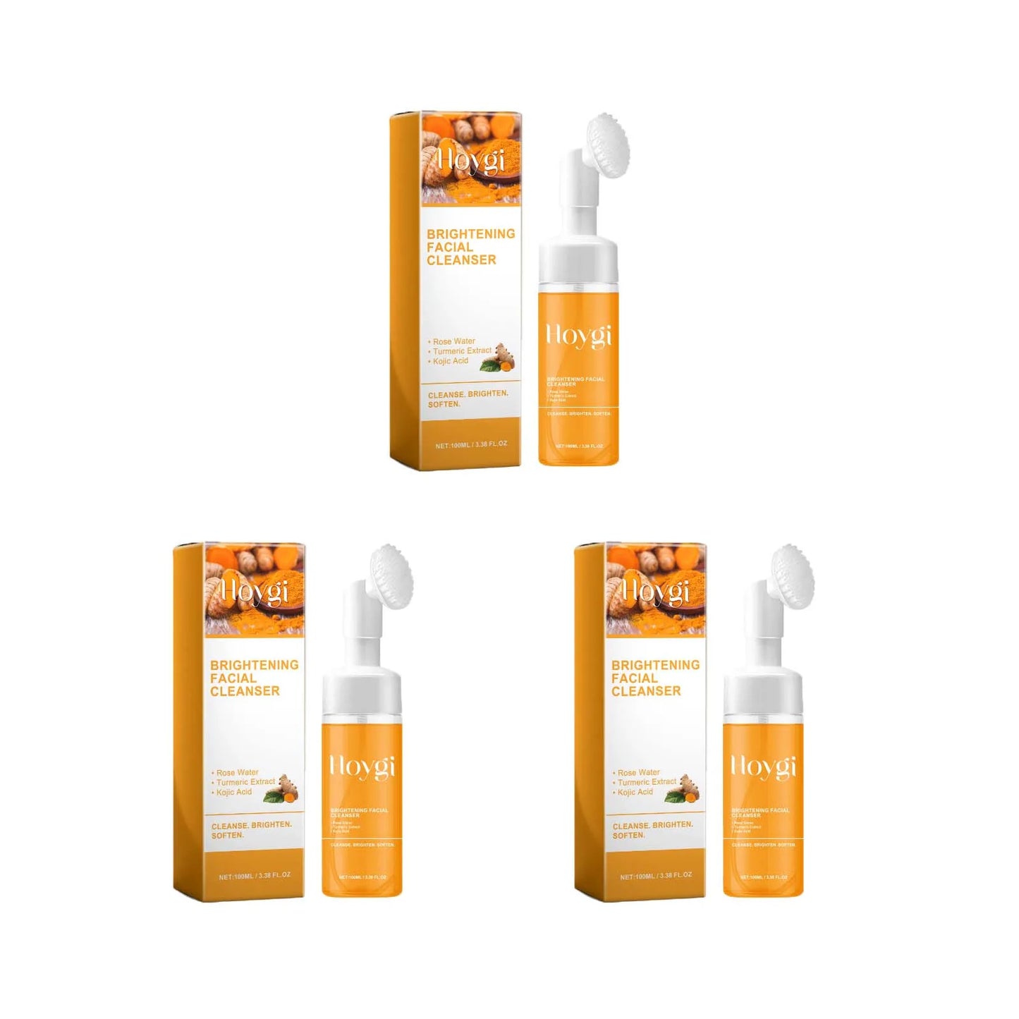 Revitalizing Turmeric & Kojic Acid Cleanser - Deep Cleanse, Blackhead Buster, Acne Mark Fader & Brightening Foam Wash